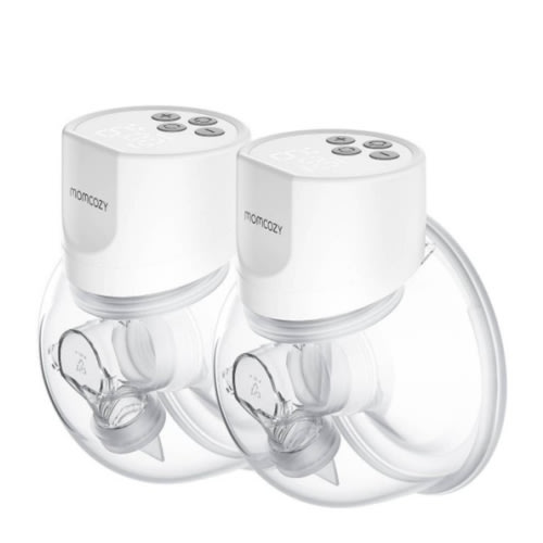 Momcozy Hands-Free Breast Pump S12 Pro, Wearable & Portable Pump with Soft DoubleFit Flange, 3 Modes | 9 Levels Double Electric Pump, Smart Display, 24mm, 2 Pack, Cozy White