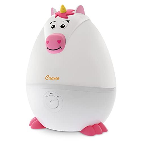 Crane Adorables Ultrasonic Mini Humidifiers for Bedroom and Baby Nursery, Half Gallon Cool Mist Air Humidifier for Large Room or Kid's Room, Humidifier Filters Optional, Unicorn | 0.5 Gallon, Cool Mist, For Bedroom and Baby Nursery