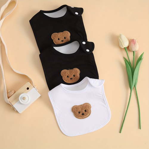 Set of 3 Baby Drool Bibs Made of Pure, Highly Absorbent, And Less Likely to Wet Clothes, in Solid Colors That Match Easily