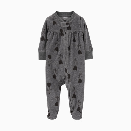 Carter's 2-Way Zip Fleece Sleep & Play Pajamas - Gray, 0-3 M