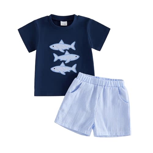 Kavousa Toddler Baby Boy Clothes Animal Print T-Shirt Shorts Set Outfit | Toddler Baby Boy Outfit for Summer Spring, Short Sleeve Shirt and Shorts Set, for Holiday, Daily, Beach, Photoshoot,Gifts