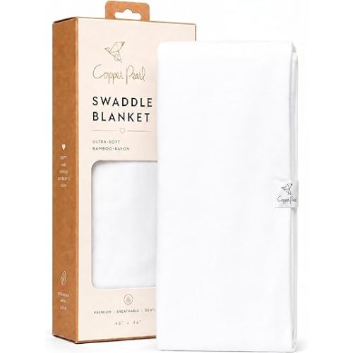 Copper Pearl Swaddle Blankets for Newborns | Soft Stretchy Receiving Blankets for Boys and Girls | Large 46 x 46 Inch Baby Blankets | Lightweight and Breathable Swaddles | Dove