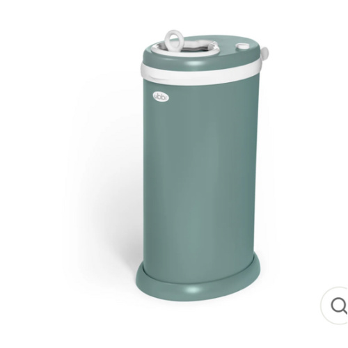 Ubbi stainless steel diaper pail in open water