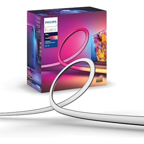 Philips Hue Play Gradient 65" Smart TV Light Strip, Flowing Color-Changing LED Strip Lights, Multicolor TV Backlight Sync with Music and Gaming, Requires Bridge & Sync Box, Control with App and Voice