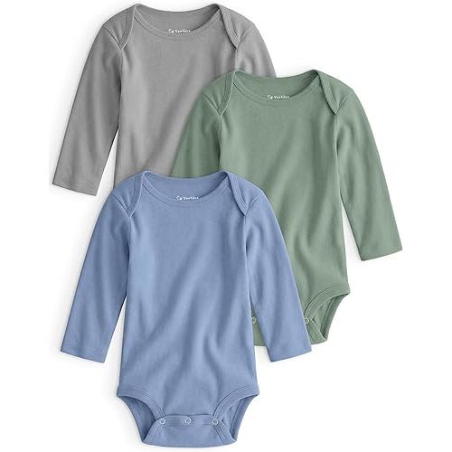 Yoofoss Baby Bodysuits 100% Organic Cotton Baby Onesie Long Sleeve Baby Boys Girls Clothes Soft Newborn Infant Romper, 3 Pack