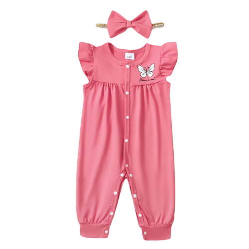 Actgleam Baby Girl Romper Ruffle Sleeveless Animal Print Cute Jumpsuit,Pink,0-3M