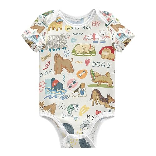 vvfelixl Baby Bodysuits Short Sleeve Cotton Baby Clothes For Boys Funny Baby Suits For Girls 0-24 Months