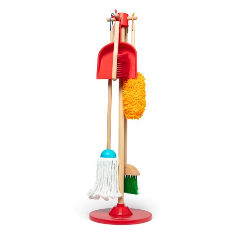 Melissa & Doug Dust! Sweep! Mop! 6-Piece Pretend Play Cleaning Set - FSC Certified