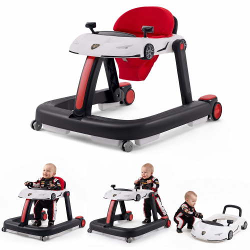 HARPPA Foldable Baby Walker, Adjustable Height and Seat, Anti-Rollover, 6-24 Months, Green