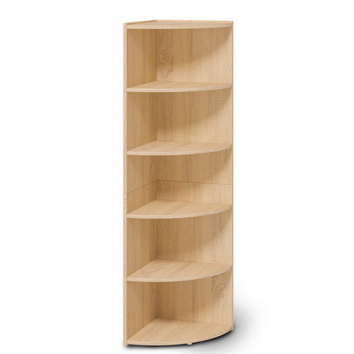 Ebern Designs 66.9'' H X 17.2'' W Wood Fan-Shaped Bookcase 6-Tier Storage Corner Shelf & Reviews | Wayfair