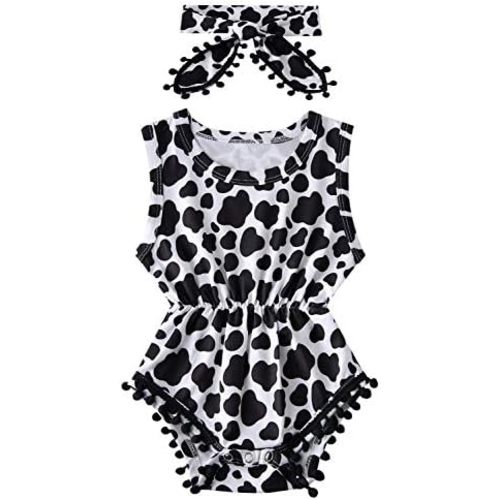 UNICOMIDEA Baby Girls Outfit Newborn Romper Jumpsuits Sleeveless One-Piece Clothes 0-24 Months Bodysuit with Headband