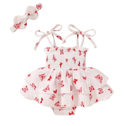 YOUNGER TREE Baby Girl Clothes Infant Summer Romper Dress Sleeveless Bodysuit Jumpsuit with Headband Toddler Outfits