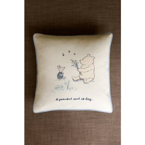 PRINT-MOTIF CANVAS CUSHION COVER