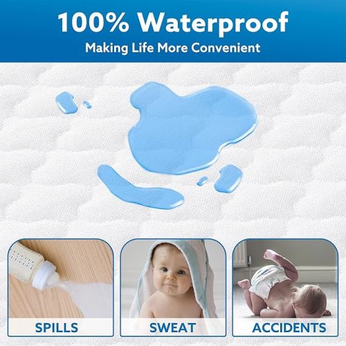 Pro Goleem Baby Bassinet Mattress Pad 32"x16" Oval - Waterproof Bamboo Cover, Ultra-Soft, Breathable, Non-Toxic Topper