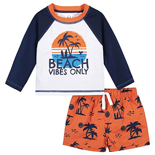 Gerber Baby-Boys Toddler Long Sleeved Rashguard Swim Bathing Suit Set