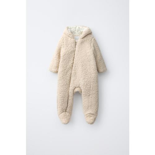 SHERPA HOODIE JUMPSUIT - Light beige | ZARA United States