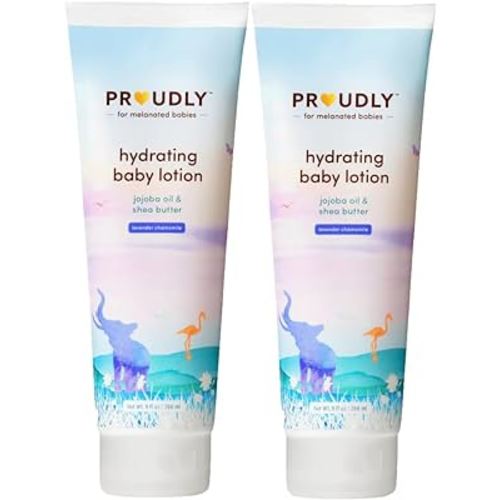 PROUDLY Hydrating Baby Lotion by Gabrielle Union & Dwyane Wade, Lightweight Moisturizer, Black & Brown Babies, Lavender Chamomile, 2-Pack (9 oz each)