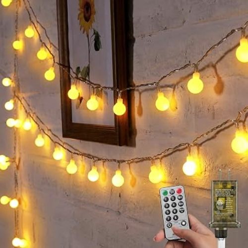 Minetom Globe String Lights, 66 Feet 200 Led Fairy Lights Plug in