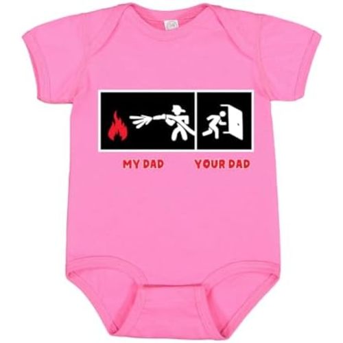 Wild Bobby My Dad vs Your Dad Firefighter Gift Humor Baby Creeper Body para niños y niñas