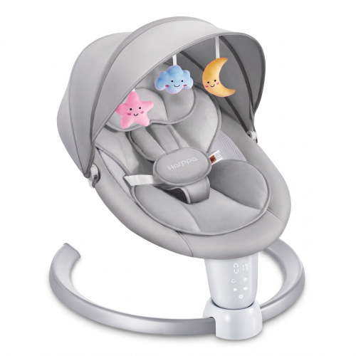 HARPPA Electric Baby Swing for Newborns with Remote Control, 5 Sway Speed, Gray