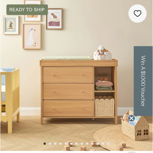 Ollie Change Table - Natural & Versatile | Mocka