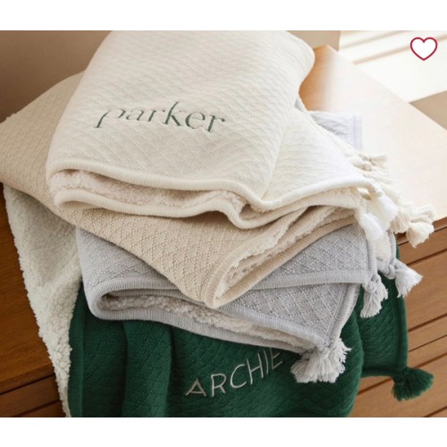 Luxe Cable-Knit Sherpa Baby Blanket
