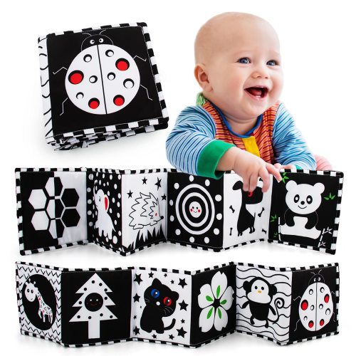 teytoy Baby Soft Book - High Contrast Sensory Toys for Newborns, Medium Size, Black and White, Early Education Essentials