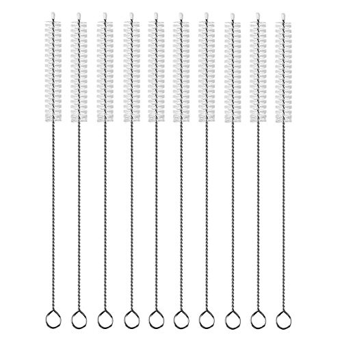 Straw Cleaner Brush Extend 12 inch, Extra Wide 12mm diam Pipe Cleaners, Extra Long Straw Brush for Sippy Cup, Water Bottle and Tubes, Drinking Straw Cleaning Brush Set 10 Pack