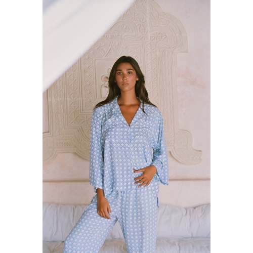 Peta Sleep Set - Long - Rattan - Cornflower Blue – Piyama USD