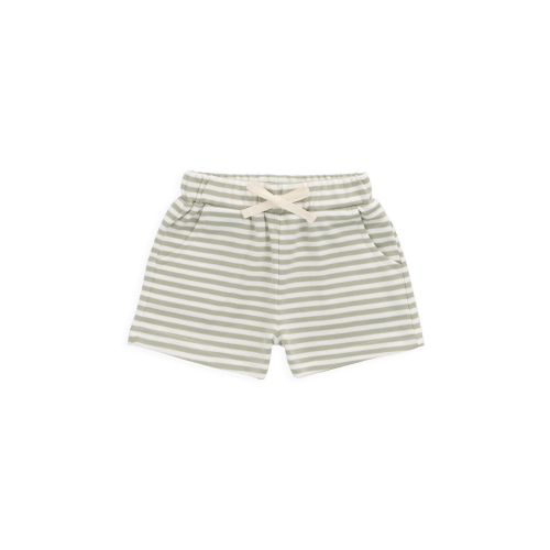 Pima Cotton Wesley Short - Narrow Stripe Lichen / Cloud – Jamie Kay USA