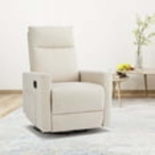 CONCETTA Nursery Glider, Swivel Glider Rocking Chair with Adjustable Footrest, Beige