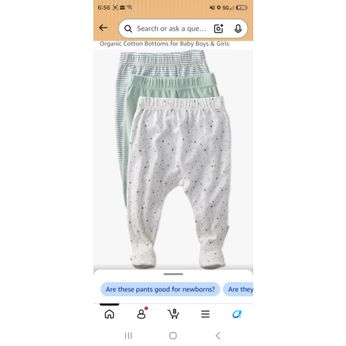 Butterblu Baby Fallon 3-Pack Footed Pants 100% Organic Cotton Bottoms for Baby Boys & Girls