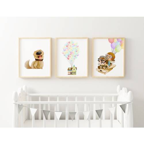 Up Movie Inspired Balloons Nursery Girls Boys Room Wall Art Decor Print