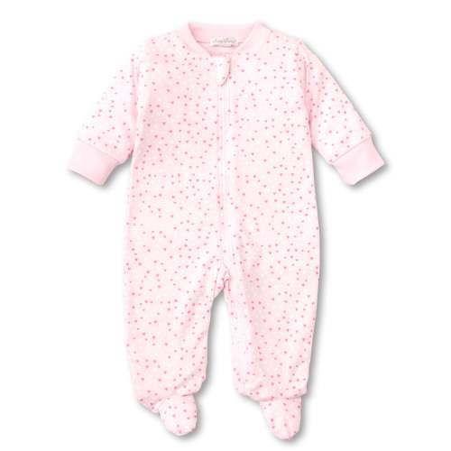 Kissy Sweethearts Pink Zip Footie