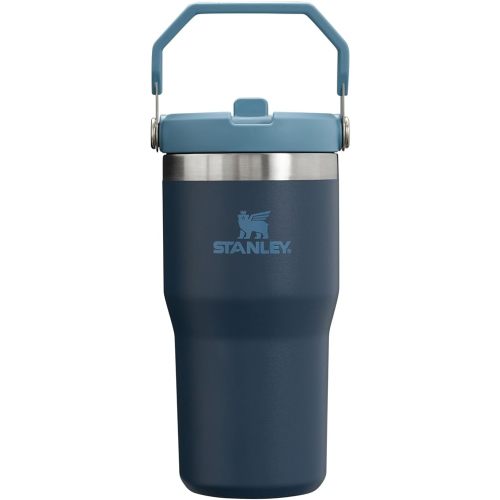 Stanley IceFlow Flip Straw Tumbler with Handle 20 oz | Twist On Lid and Flip Up Straw | Leak Resistant Water Bottle | Insulated Stainless Steel |BPA-Free | Navy