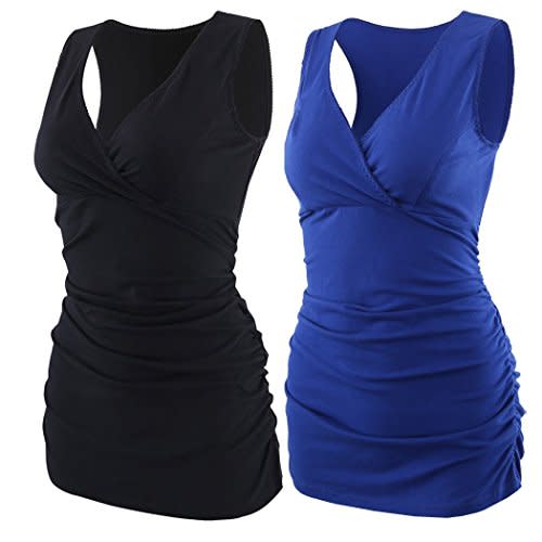 KUCI Maternity Nursing Tank Top, Women Maternity Pajama Tops Nursing Cami Sleep Bra for Breastfeeding