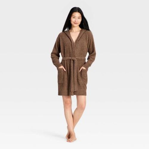 Women's Teddy Sweater Robe - Auden™ Brown M/L