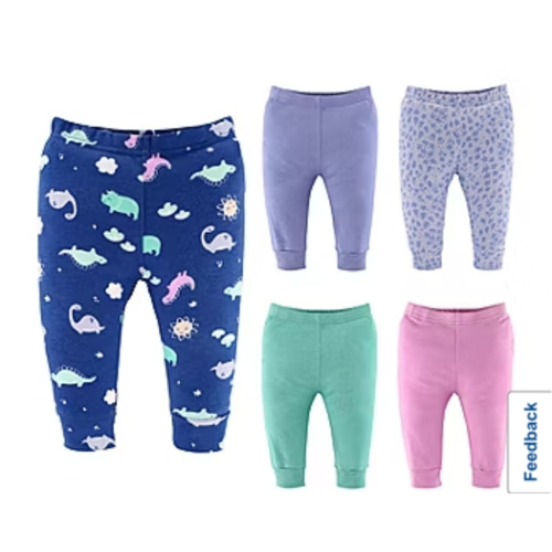 The Peanutshell Baby Girls Easy-on + Easy-off Straight Regular Fit Pull-On Pant, Color: Pink - JCPenney