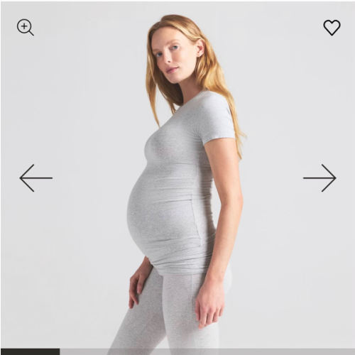 COTTON JERSEY MATERNITY T-SHIRT | LIGHT HEATHER GREY | SKIMS
