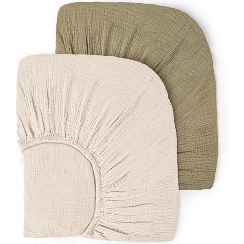 lulumoon Muslin Crib Sheets for Baby: 52x28 Fit for Standard Crib Mattress