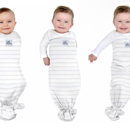 The Ollie Swaddle – Adjustable Baby Swaddle for Newborns | Pediatrician-Approved for Safe Sleep | Easy Closure | Arms-Out | Lightweight, Machine-Washable | Easy Diaper Access
