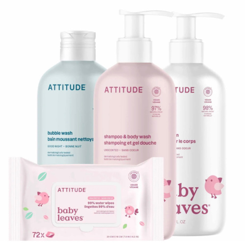 Baby Bath Essentials Kit – Bubble Bath, Lotion, Wipes & Shampoo | ATTITUDE