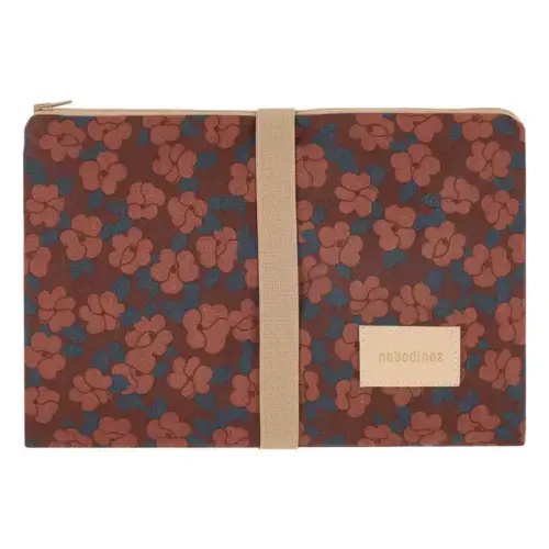 Travel changing mat Hyde Park Maroon Poppies | Brick red
