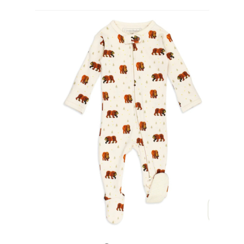 Brown Bear | Organic Zipper Footie – L'ovedbaby