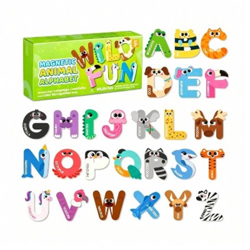 Joyfy Magnetic Letters, 26 Alphabet Fridge Magnets for Toddlers & Kids, Animal Educational Toys, Preschool ABC Spelling Learning Toys for Kids Infant