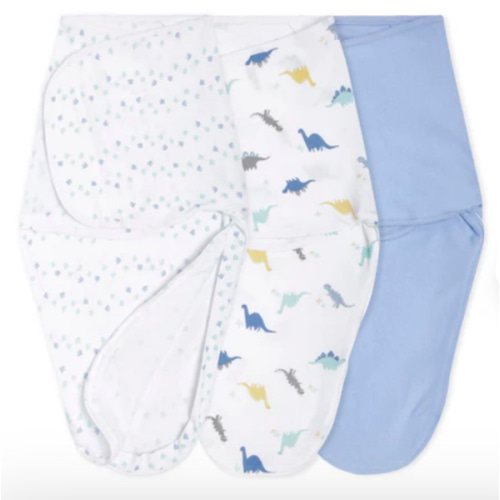 aden + anais dino-rama essentials easy swaddle wrap quick change 3 pack TOG 1.0