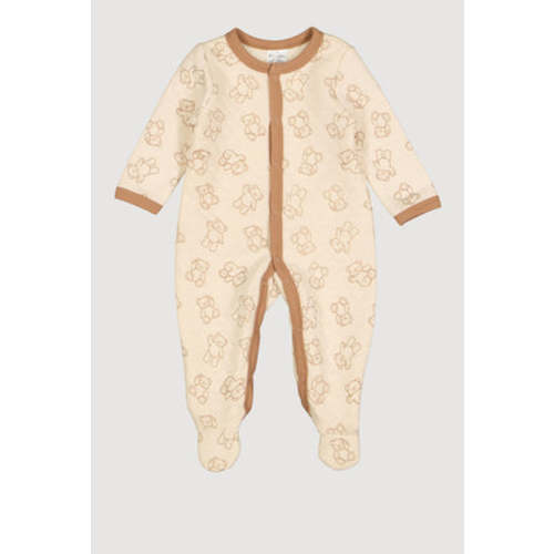 Baby Boys 0-9M Quilted Teddy Bear Print Footed Jumpsuit