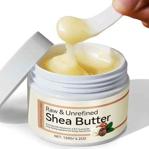 Shea Butter Raw Organic, 100% Pure & Natural Unrefined Shea Butter Hand Cream, Packed with Vitamins A, D, E & F – Hydrates, Nourishes & Keeps Skin Healthy, 4.2 Oz