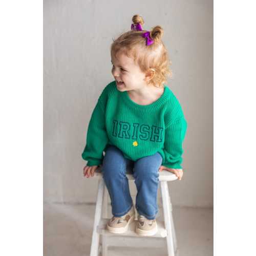 Irish Varsity Baby Sweater - Custom Collegiate Heirloom Toddler Knit