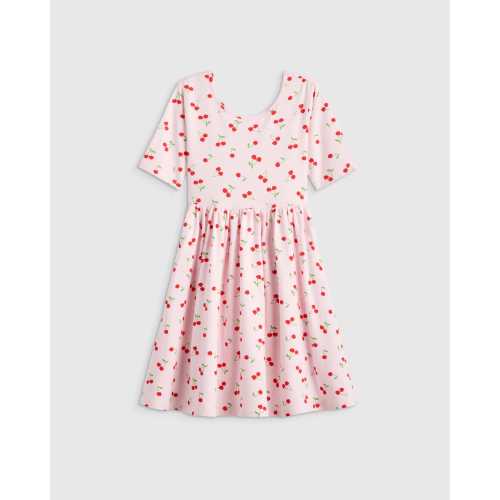 Organic Cotton Skater Dress - Kid Girl in Sweet Cherries